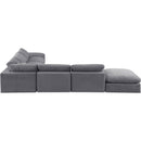 Meridian Comfy Grey Velvet Modular Sectional IMAGE 4