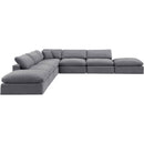 Meridian Comfy Grey Velvet Modular Sectional IMAGE 5