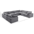 Meridian Comfy Grey Velvet Modular Sectional IMAGE 10
