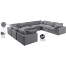 Meridian Comfy Grey Velvet Modular Sectional IMAGE 11