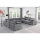 Meridian Comfy Grey Velvet Modular Sectional IMAGE 2