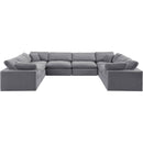 Meridian Comfy Grey Velvet Modular Sectional IMAGE 4