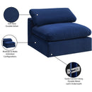 Meridian Comfy Navy Velvet Modular Armless Chair IMAGE 11