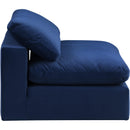 Meridian Comfy Navy Velvet Modular Armless Chair IMAGE 5
