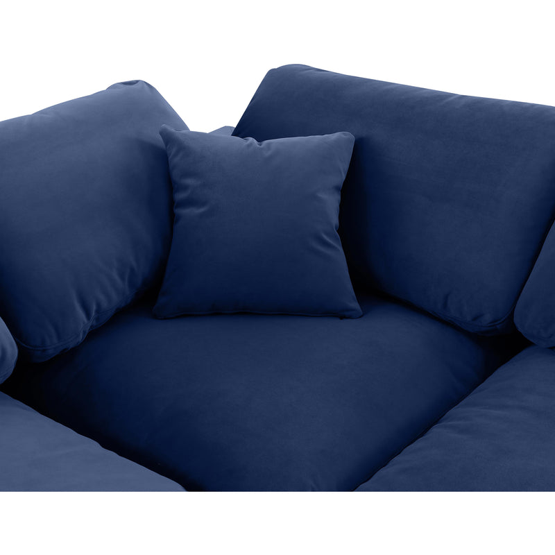 Meridian Comfy Navy Velvet Modular Corner Chair IMAGE 10