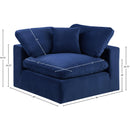 Meridian Comfy Navy Velvet Modular Corner Chair IMAGE 12