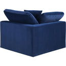 Meridian Comfy Navy Velvet Modular Corner Chair IMAGE 3
