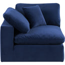 Meridian Comfy Navy Velvet Modular Corner Chair IMAGE 4