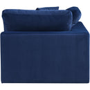 Meridian Comfy Navy Velvet Modular Corner Chair IMAGE 6