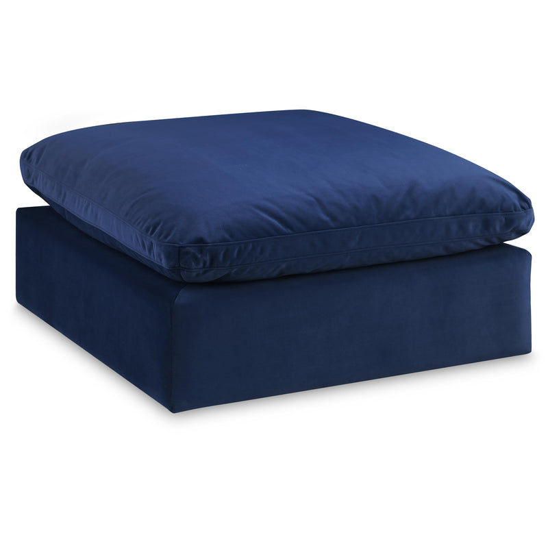 Meridian Comfy Navy Velvet Modular Ottoman IMAGE 1