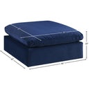 Meridian Comfy Navy Velvet Modular Ottoman IMAGE 5