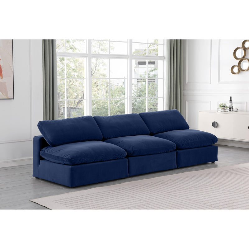 Meridian Comfy Navy Velvet Modular Sofa IMAGE 2