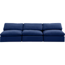 Meridian Comfy Navy Velvet Modular Sofa IMAGE 4