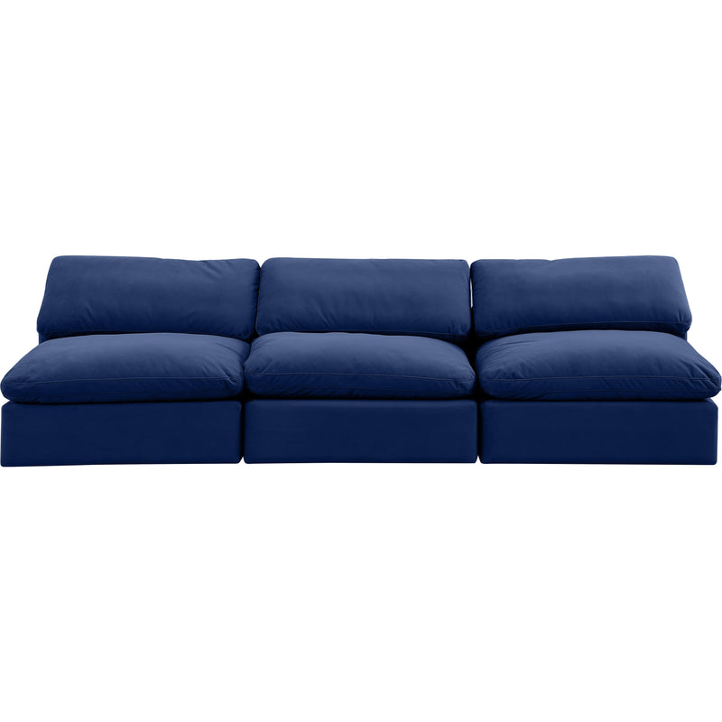 Meridian Comfy Navy Velvet Modular Sofa IMAGE 4