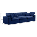 Meridian Comfy Navy Velvet Modular Sofa IMAGE 10