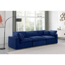 Meridian Comfy Navy Velvet Modular Sofa IMAGE 2