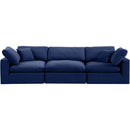 Meridian Comfy Navy Velvet Modular Sofa IMAGE 4