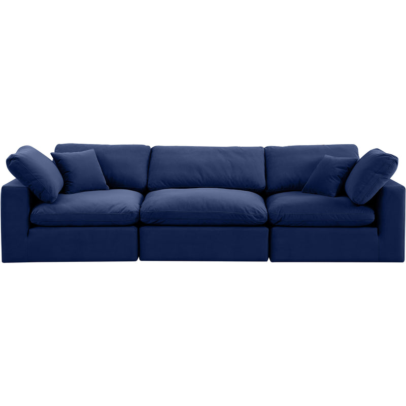 Meridian Comfy Navy Velvet Modular Sofa IMAGE 4