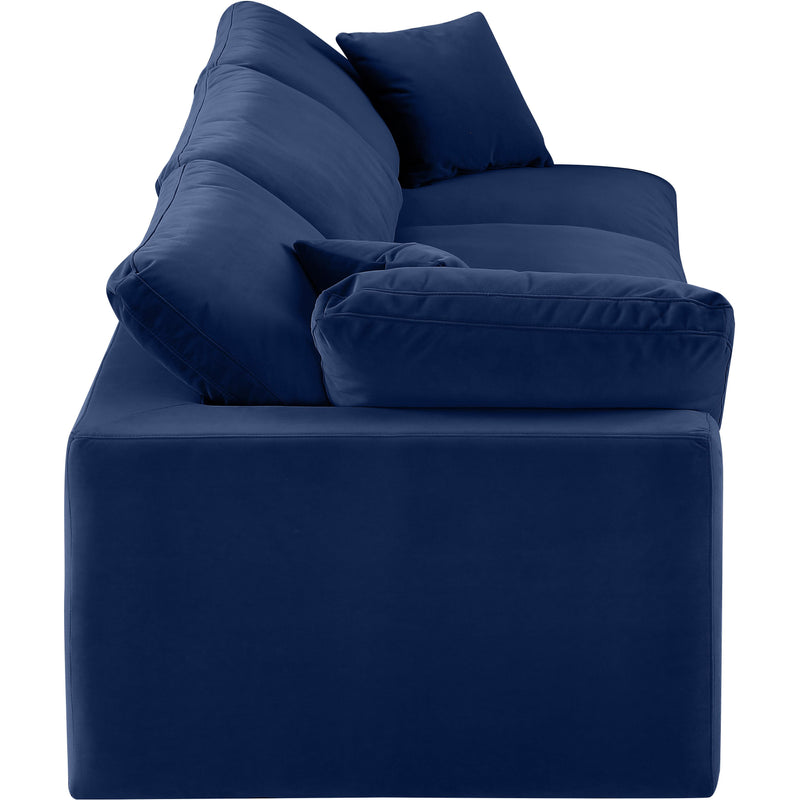 Meridian Comfy Navy Velvet Modular Sofa IMAGE 5