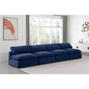 Meridian Comfy Navy Velvet Modular Sofa IMAGE 2