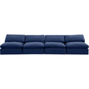 Meridian Comfy Navy Velvet Modular Sofa IMAGE 4