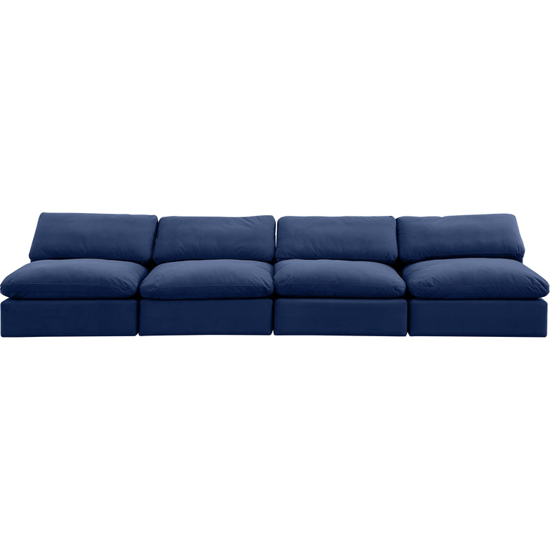 Meridian Comfy Navy Velvet Modular Sofa IMAGE 4