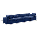 Meridian Comfy Navy Velvet Modular Sofa IMAGE 10