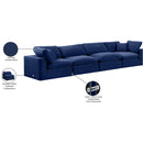 Meridian Comfy Navy Velvet Modular Sofa IMAGE 11