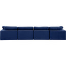Meridian Comfy Navy Velvet Modular Sofa IMAGE 3