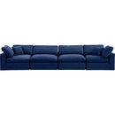 Meridian Comfy Navy Velvet Modular Sofa IMAGE 4