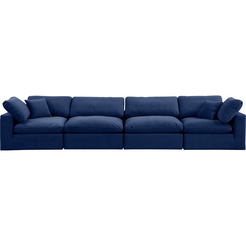 Meridian Comfy Navy Velvet Modular Sofa IMAGE 4