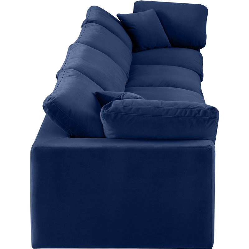 Meridian Comfy Navy Velvet Modular Sofa IMAGE 5