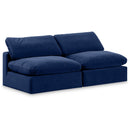 Meridian Comfy Navy Velvet Modular Sofa IMAGE 1