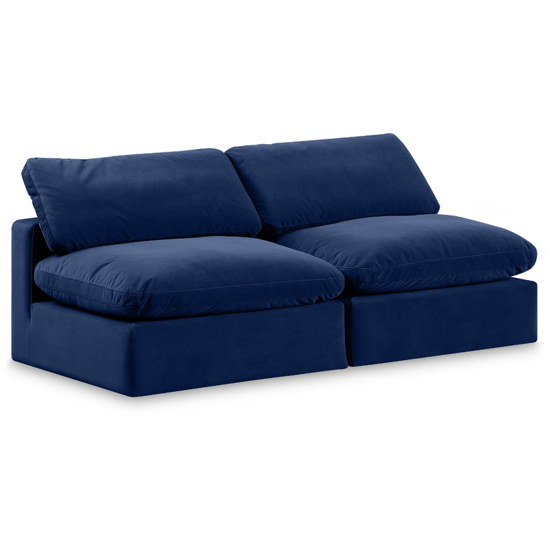 Meridian Comfy Navy Velvet Modular Sofa IMAGE 1