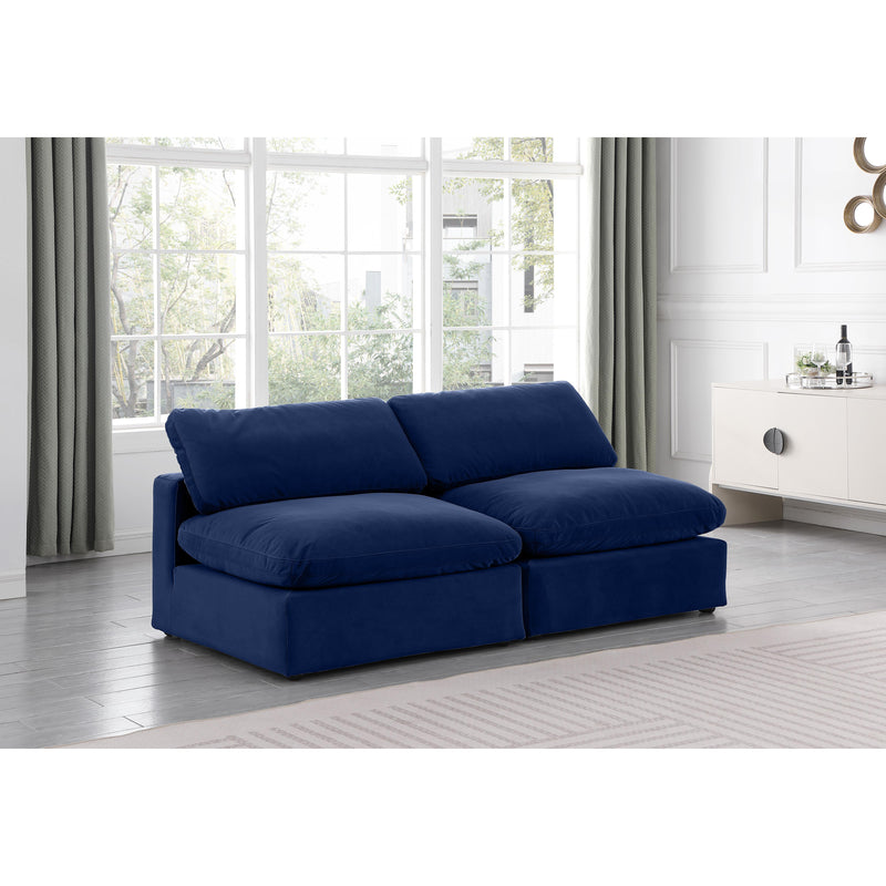 Meridian Comfy Navy Velvet Modular Sofa IMAGE 2