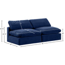 Meridian Comfy Navy Velvet Modular Sofa IMAGE 9