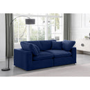 Meridian Comfy Navy Velvet Modular Sofa IMAGE 2