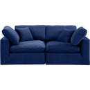Meridian Comfy Navy Velvet Modular Sofa IMAGE 4