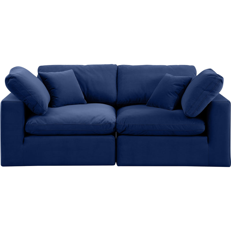Meridian Comfy Navy Velvet Modular Sofa IMAGE 4