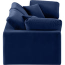 Meridian Comfy Navy Velvet Modular Sofa IMAGE 5