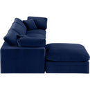 Meridian Comfy Navy Velvet Modular Sectional IMAGE 10