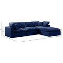 Meridian Comfy Navy Velvet Modular Sectional IMAGE 15