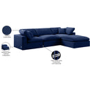 Meridian Comfy Navy Velvet Modular Sectional IMAGE 16