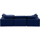 Meridian Comfy Navy Velvet Modular Sectional IMAGE 5