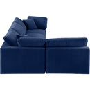 Meridian Comfy Navy Velvet Modular Sectional IMAGE 10