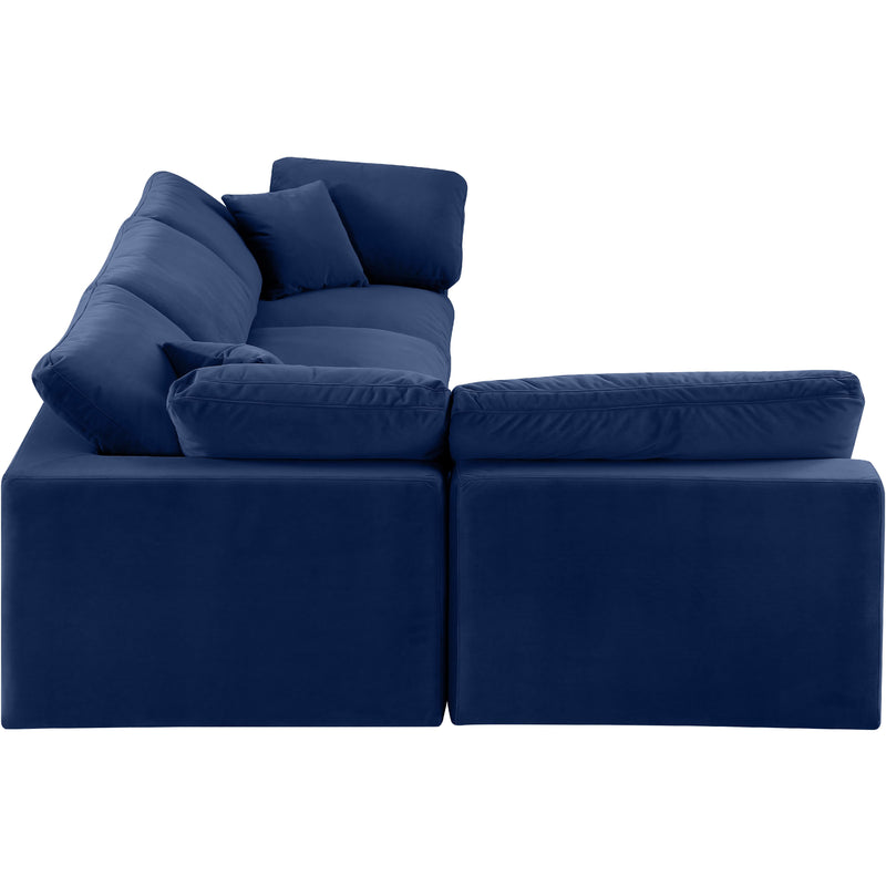 Meridian Comfy Navy Velvet Modular Sectional IMAGE 10