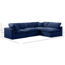 Meridian Comfy Navy Velvet Modular Sectional IMAGE 15