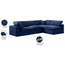 Meridian Comfy Navy Velvet Modular Sectional IMAGE 16