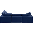Meridian Comfy Navy Velvet Modular Sectional IMAGE 5
