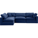 Meridian Comfy Navy Velvet Modular Sectional IMAGE 7